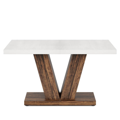 Country Style Wood Dining Table Set for 6