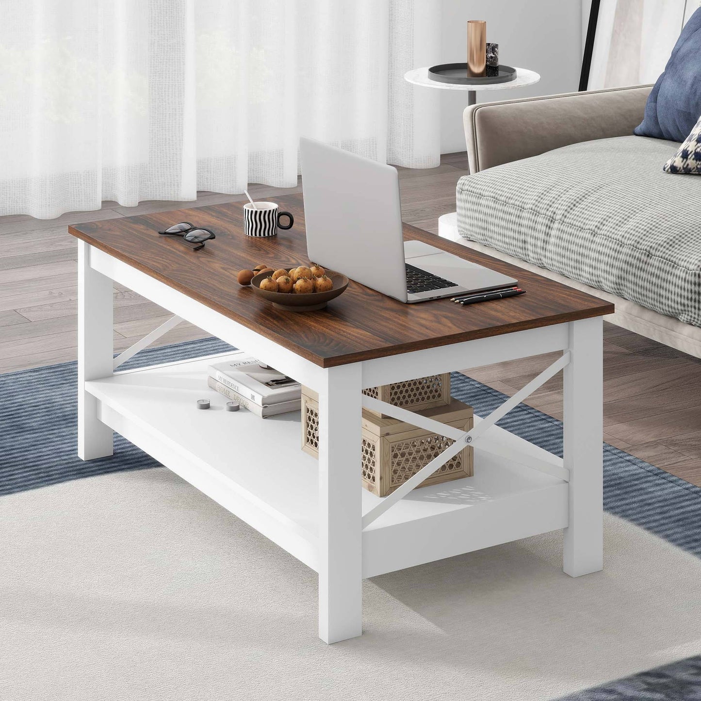 Rustic Wood Living Room Coffee Table