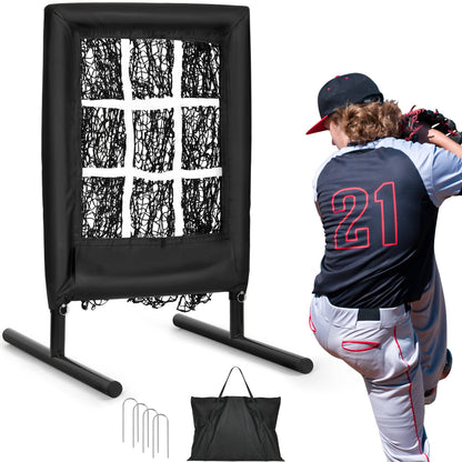 Compact Baseball Pitching Target Net With Strike Zone - Halri