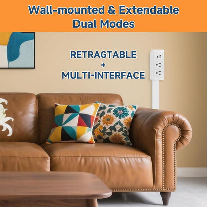 Flexible Power Outlet with Swivel Plug Extension