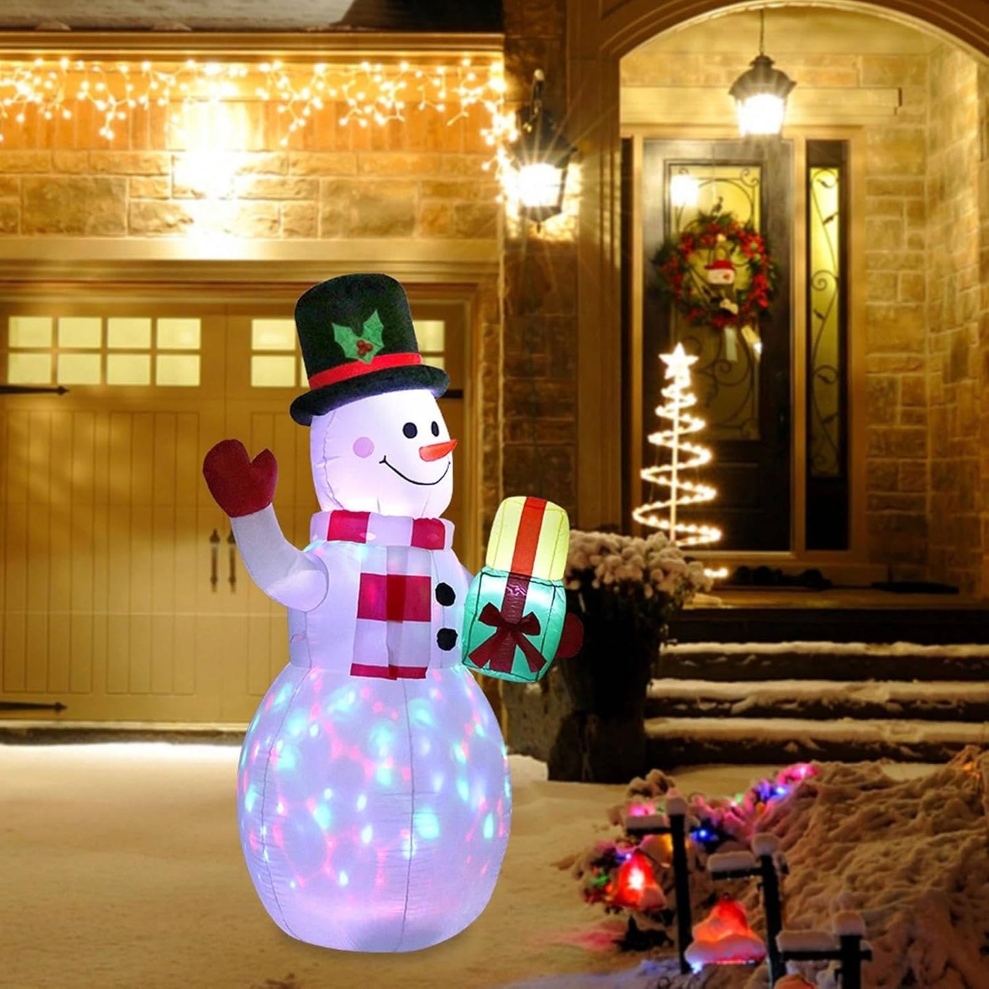 Fun Inflatable Snowman LED Yard Decorations