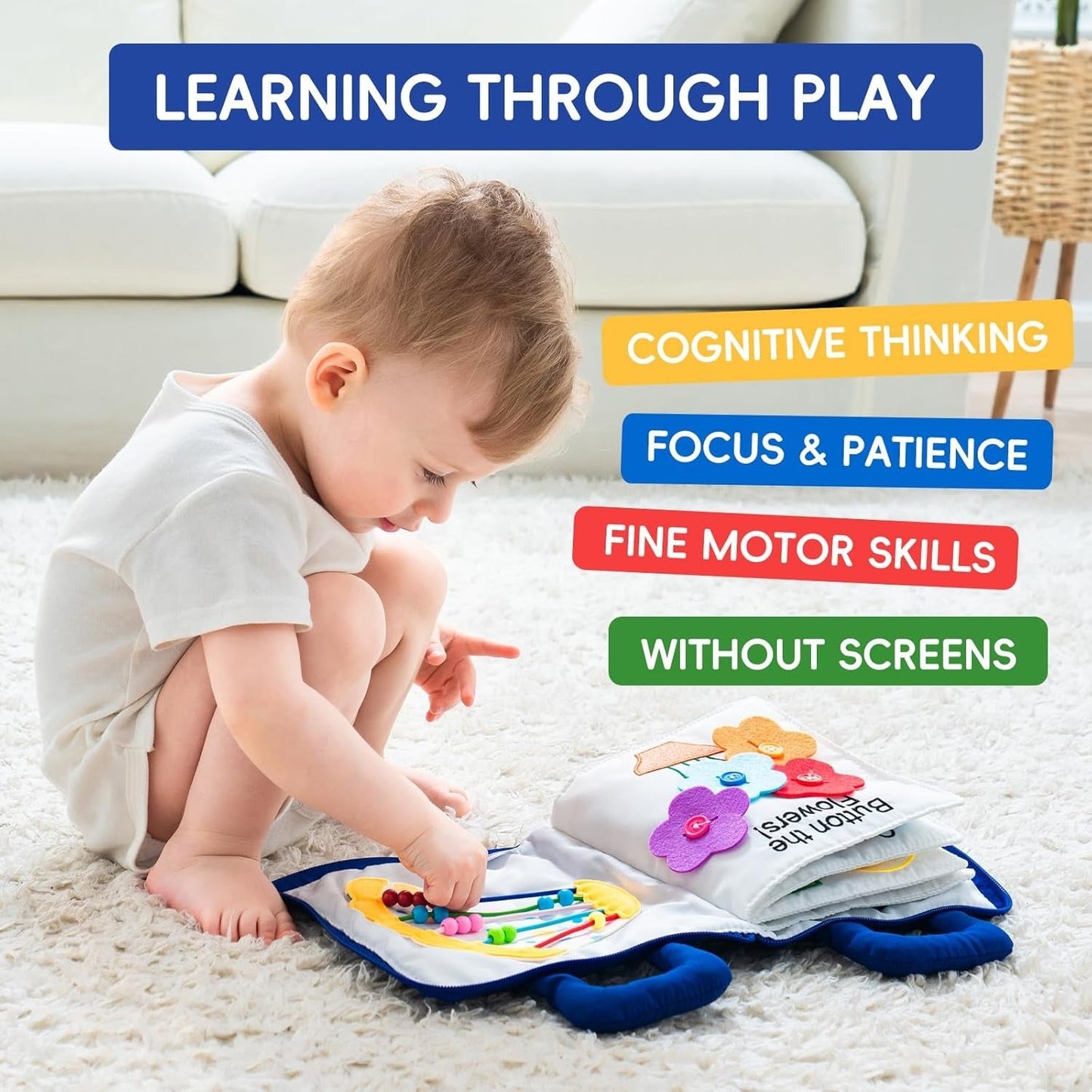 Educational Board Book for 1 Year Old Baby