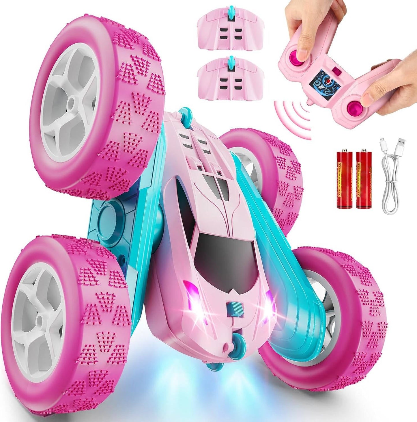 Fun Remote Control Car Toys with Lights and Stunts