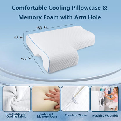 Comfortable Couples Pillow With Snuggle Arm Rest