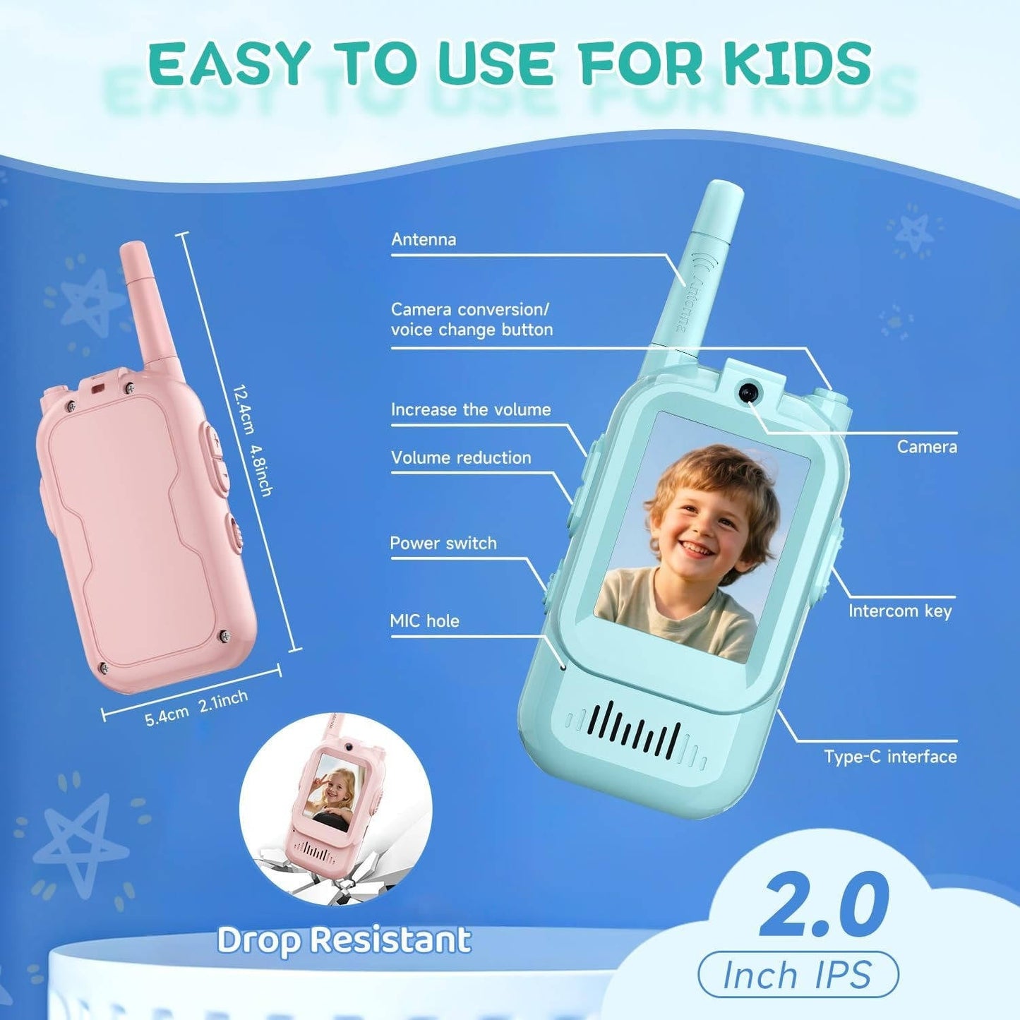 Fun Kids Two Way Radio Set with Video Chat