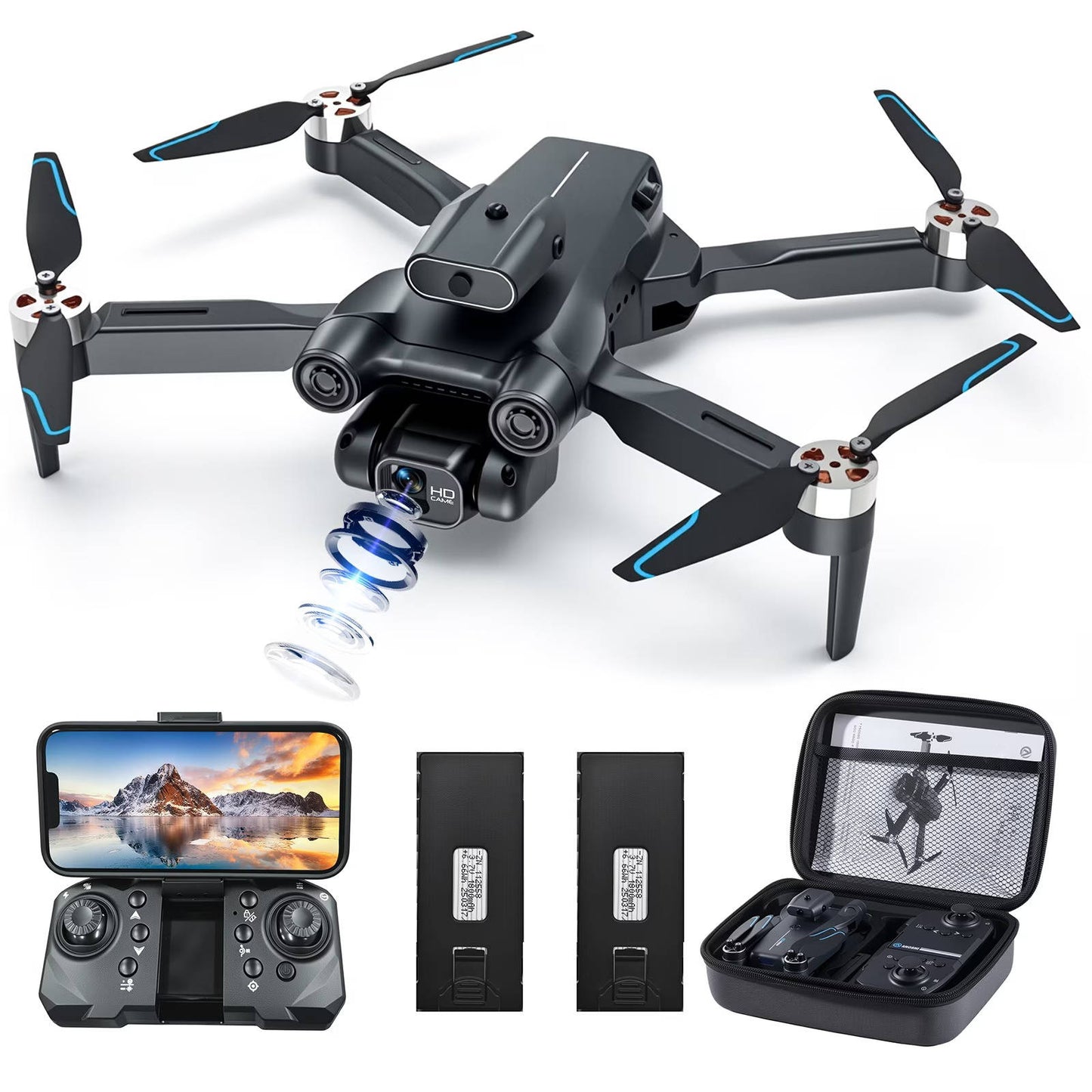 High Definition Dual Camera RC Drone with Extra Battery - Halri