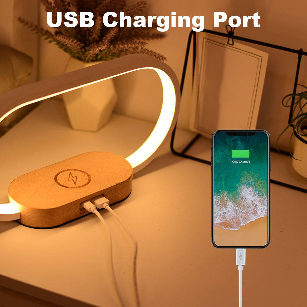 Smart Clock with Qi Charging and Bedside Lamp