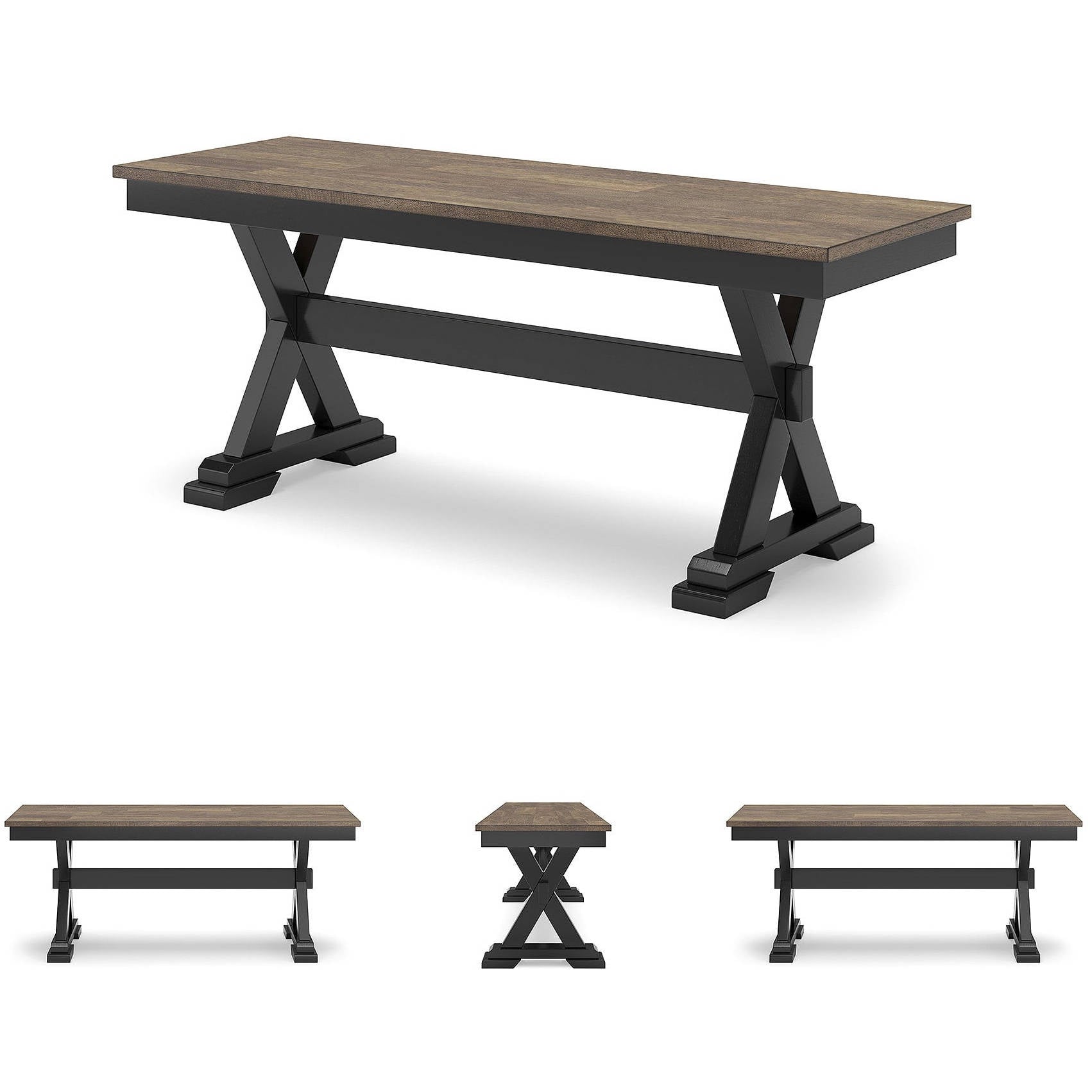 Rustic Wooden Dining Room Bench - Halri