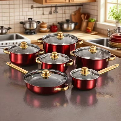 Essential 12 Piece Non Stick Kitchen Cookware Set - Halri