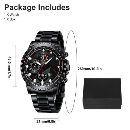 Men's Silver Sports Water Resistant Chrono Watch