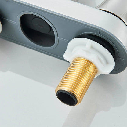 Modern 3 Hole Bathroom Faucet Brushed Nickel Mixer