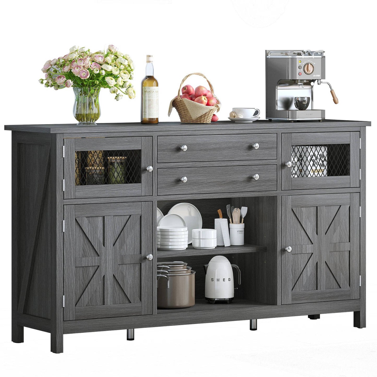 Rustic Kitchen Coffee Storage Cabinet - Halri