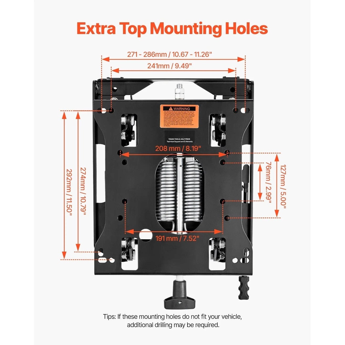 Heavy Duty Adjustable Seat Suspension Kit for Lawn Mowers