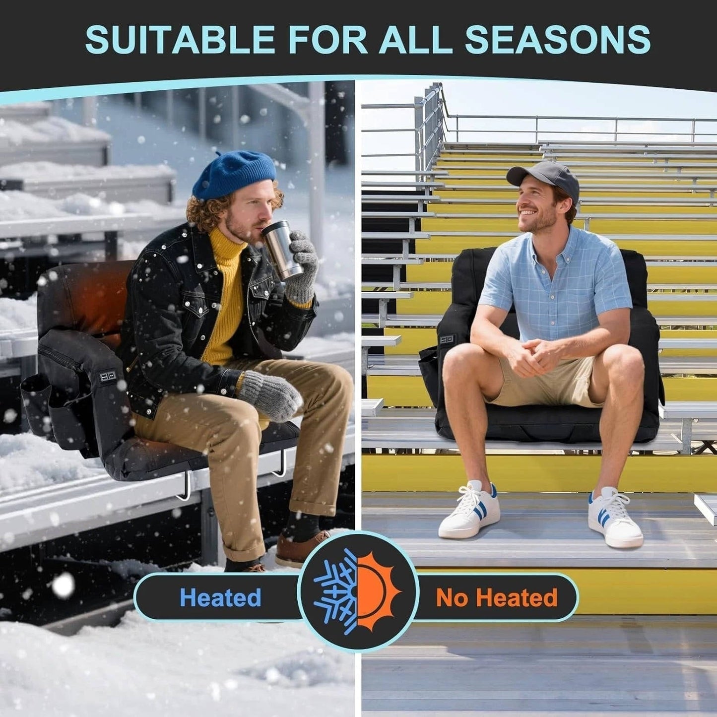 Comfortable Heated Folding Stadium Seat Cushion