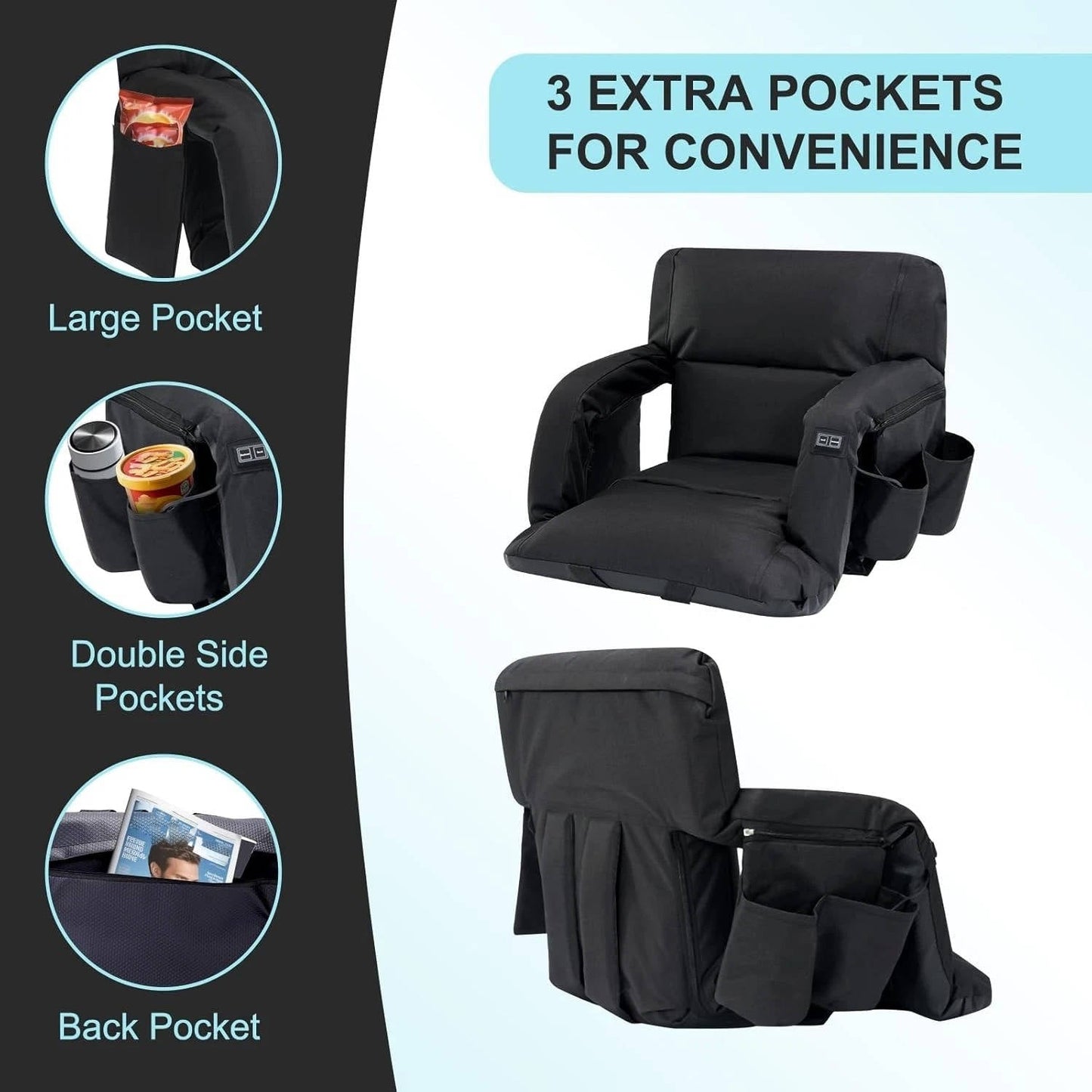 Comfortable Heated Folding Stadium Seat Cushion