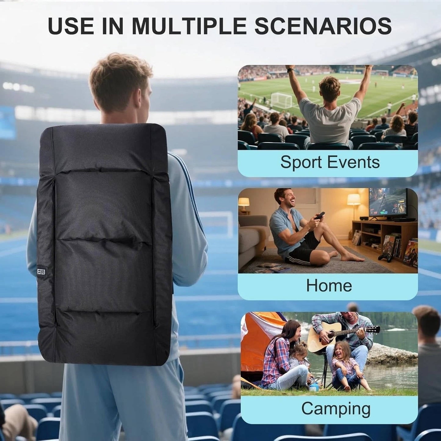 Comfortable Heated Folding Stadium Seat Cushion