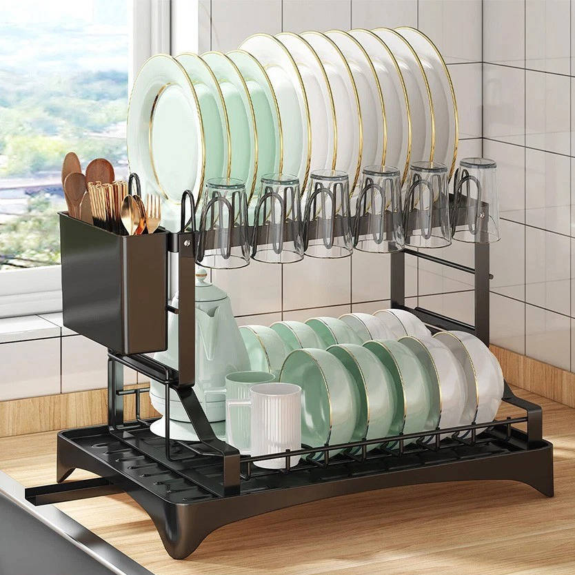 Space Saving 2 Tier Kitchen Dish Rack - Halri