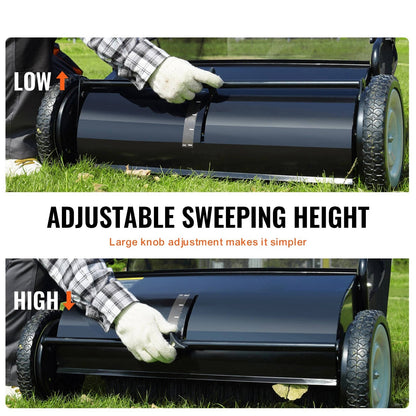 Large Yard Leaf Sweeper 26 Inch Manual Lawn Collector