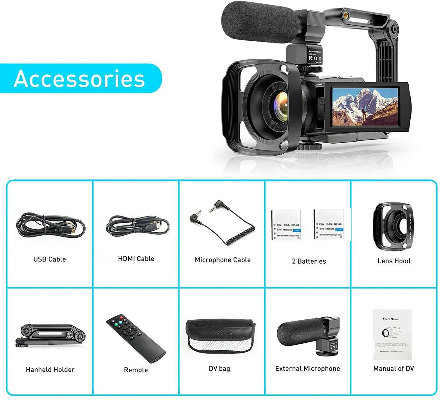 Compact 4K WiFi Camera for Vlogging and YouTube Recording