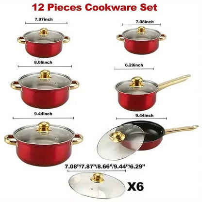 Essential 12 Piece Non Stick Kitchen Cookware Set