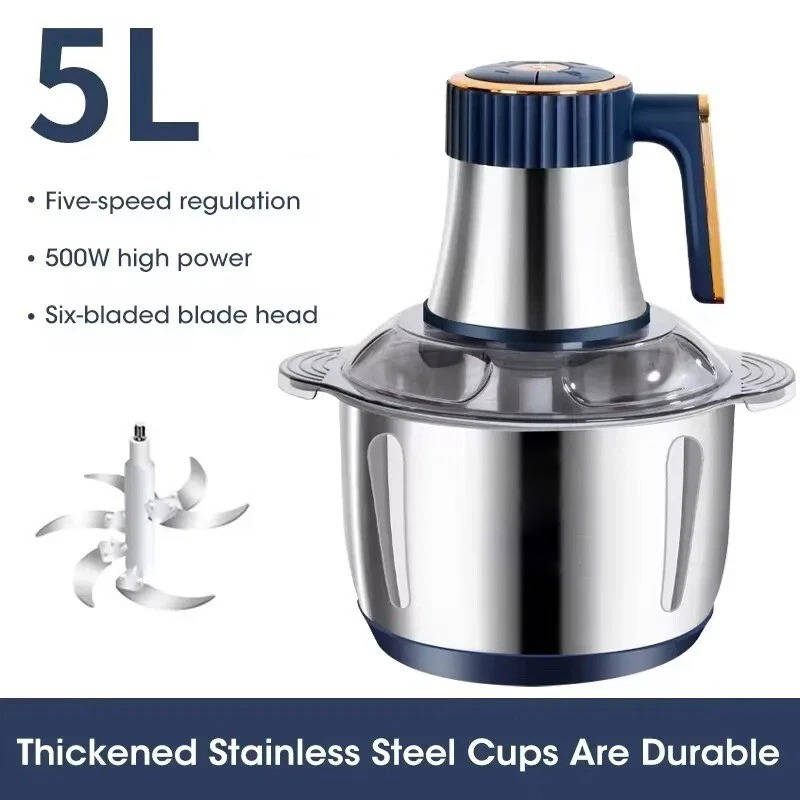 Powerful Electric Food Processor 5L Meat Grinder & Chopper