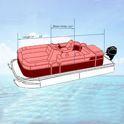 Durable Waterproof Pontoon Boat Cover 21-24 Feet Long