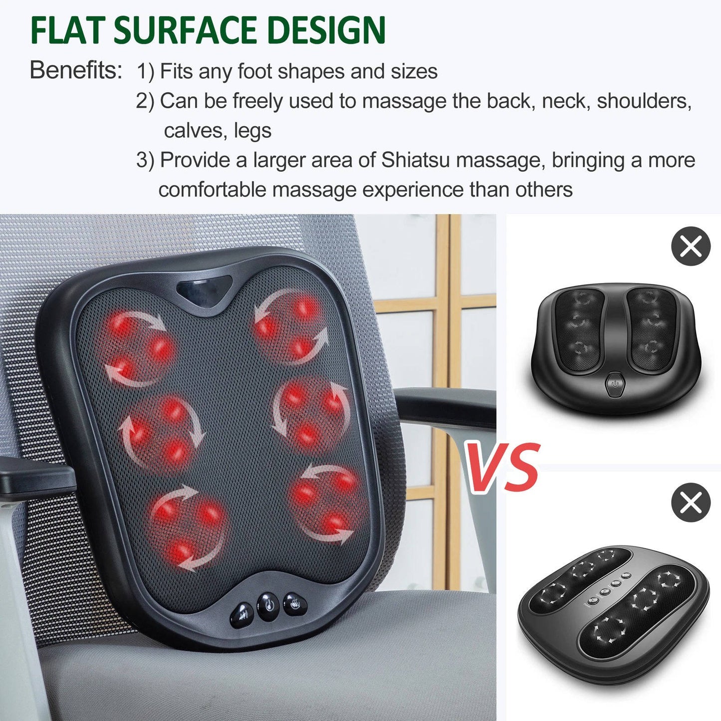 Heated Shiatsu Foot Massager with Deep Tissue Knead