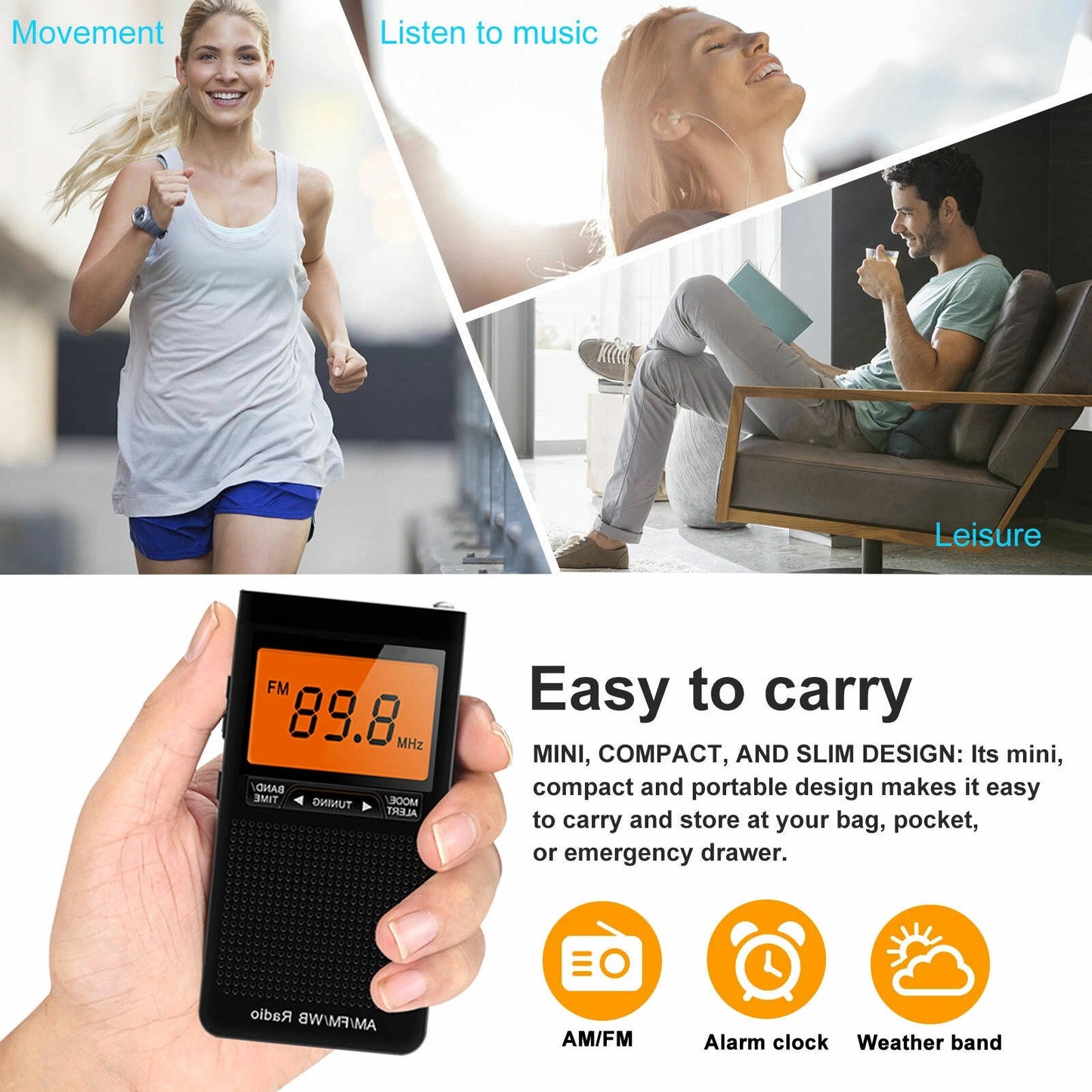 Compact Personal AM FM Radio
