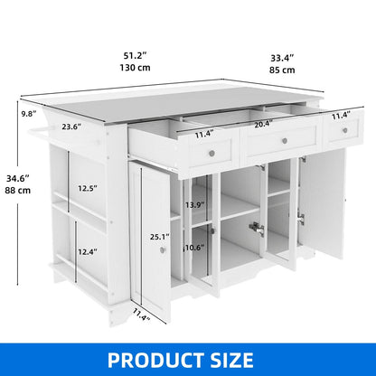 Extra Large Mobile Kitchen Cart with Storage and Wheels