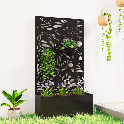 Elevated Steel Garden Planter With Lattice - Halri