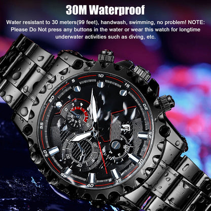 Men's Silver Sports Water Resistant Chrono Watch