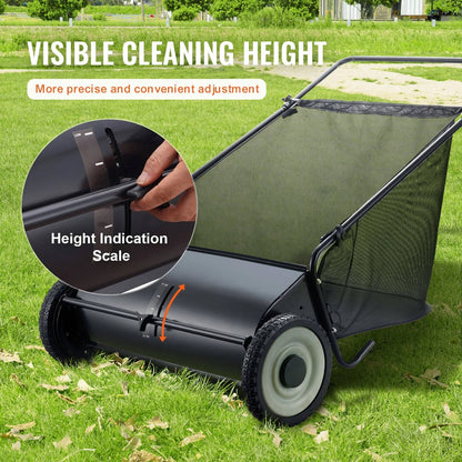 Large Yard Leaf Sweeper 26 Inch Manual Lawn Collector
