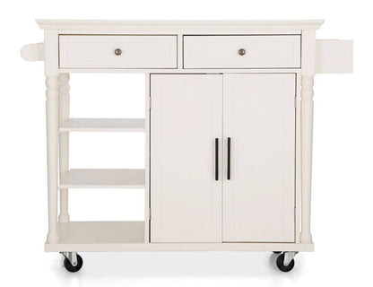 Portable Kitchen Island Cart with Drawers and Shelves