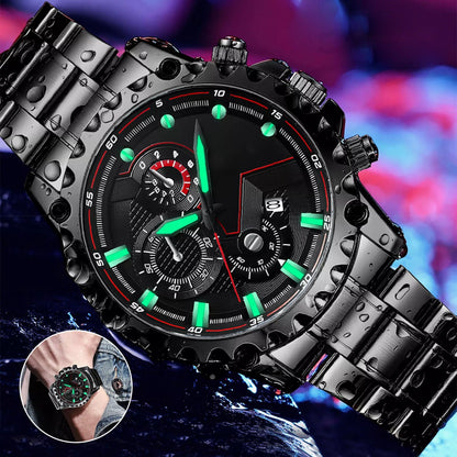 Men's Silver Sports Water Resistant Chrono Watch - Halri
