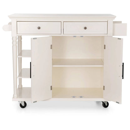 Portable Kitchen Island Cart with Drawers and Shelves