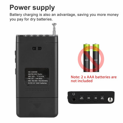 Compact Emergency AM FM Radio with Weather Alert