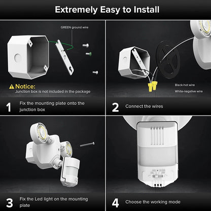 Automatic Outdoor LED Flood Security Light 15W