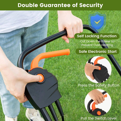 Electric Walk Behind Lawn Mower with Collection Bag