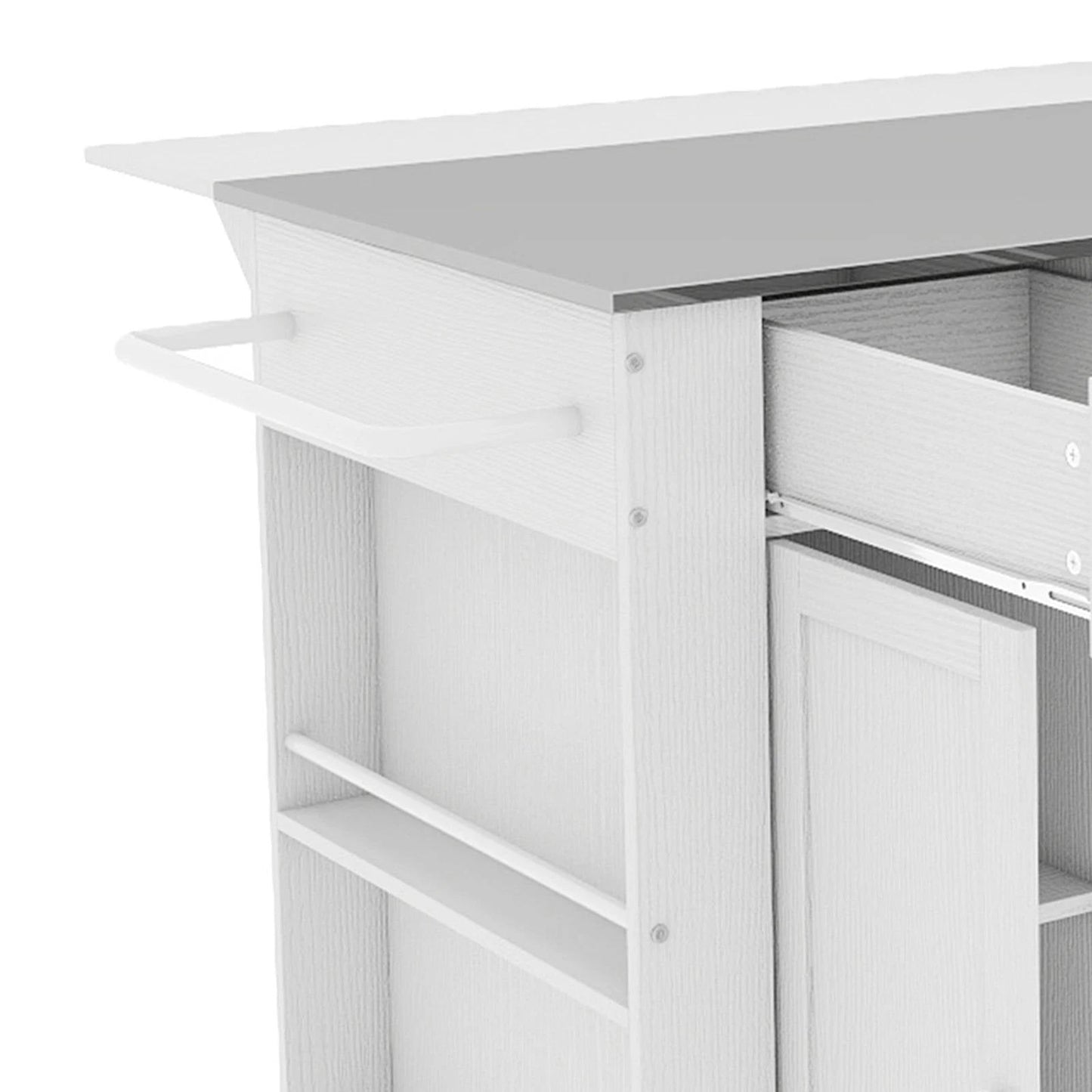 Extra Large Mobile Kitchen Cart with Storage and Wheels