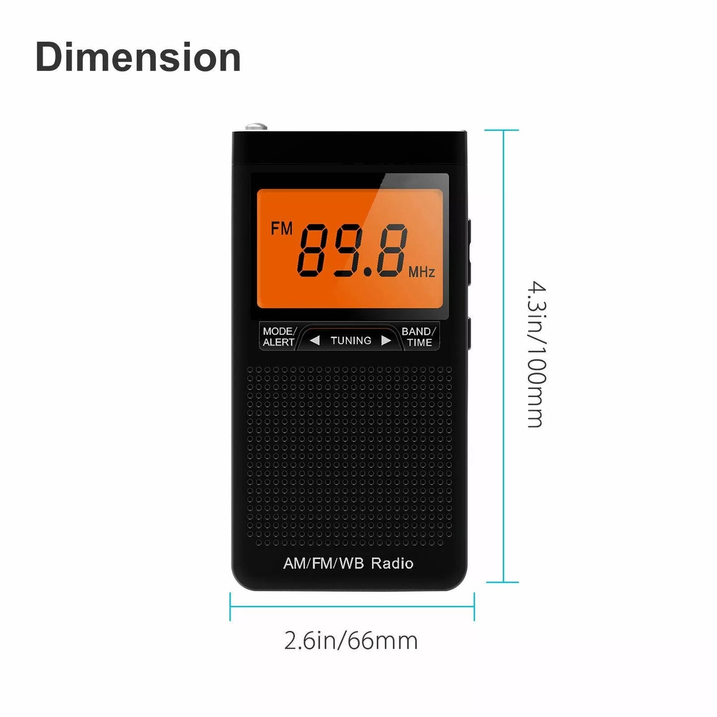 Compact Emergency AM FM Radio with Weather Alert