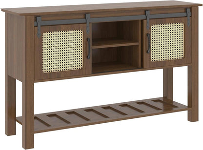 Farmhouse Kitchen Storage Cabinet with Wood Door & Shelving