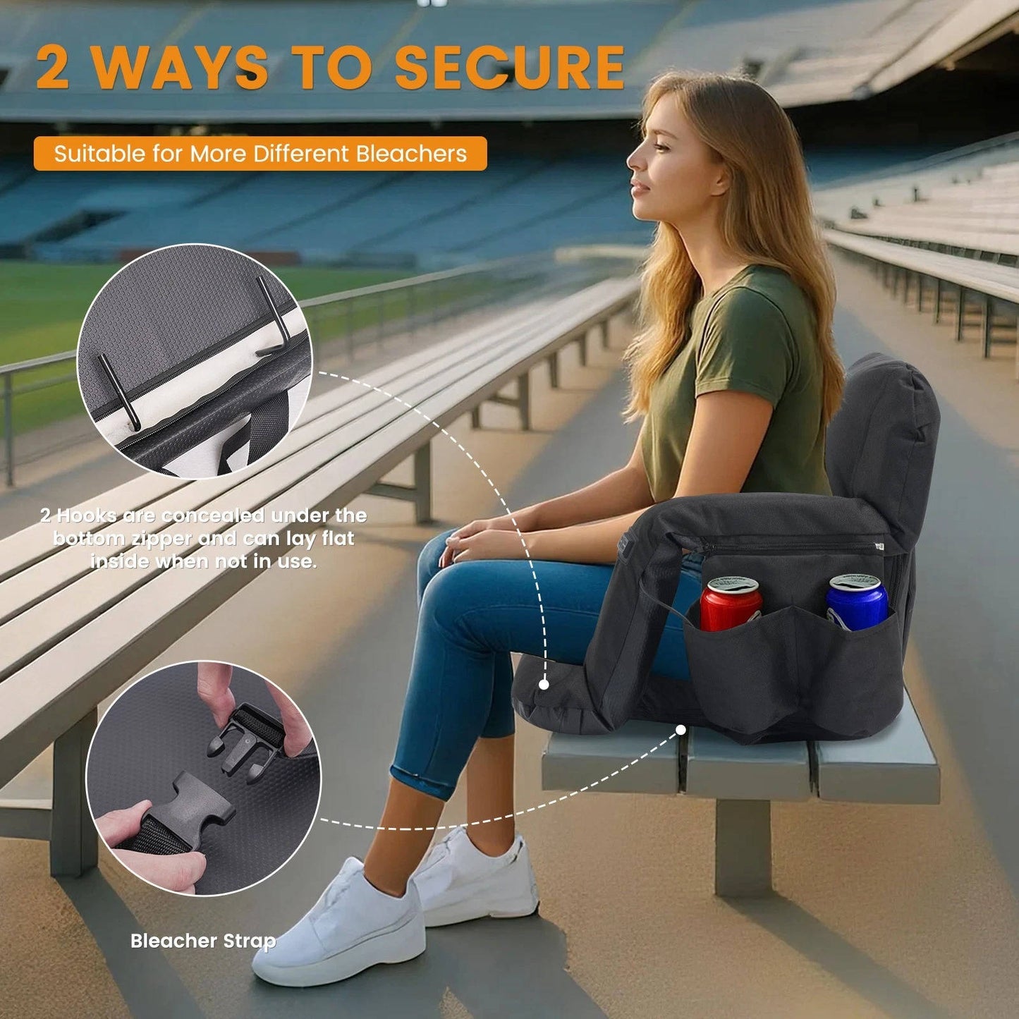 Comfortable Heated Folding Stadium Seat Cushion