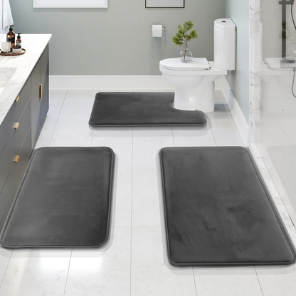 Soft Bathroom Rug Set Non Slip Memory Foam
