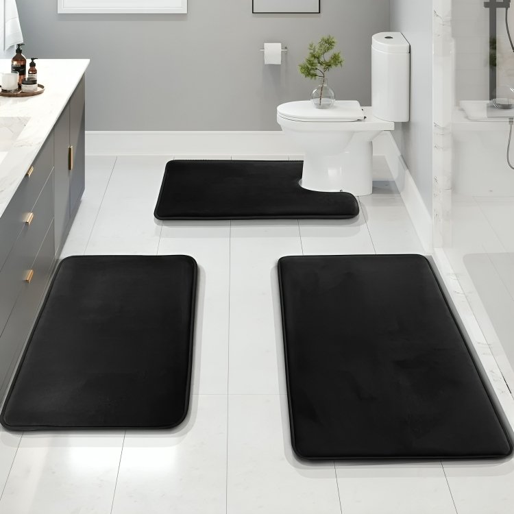 Soft Bathroom Rug Set Non Slip Memory Foam