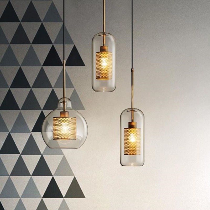 Sleek Hanging Glass Ceiling Light - Halri
