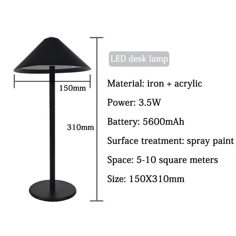 Modern Slim Wireless Desk Lamp with Adjustable Brightness