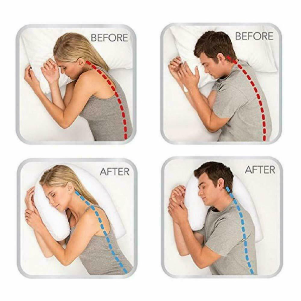 Contoured Sleep Pillow for Side Sleepers with Ear Cutout