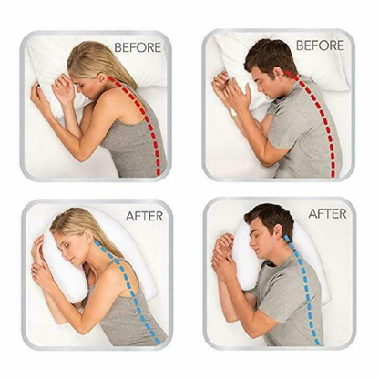 Contoured Sleep Pillow for Side Sleepers with Ear Cutout