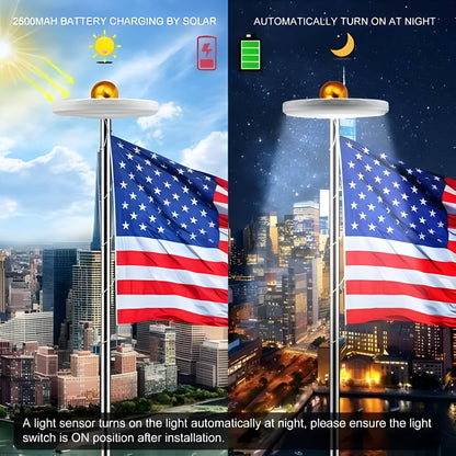 Bright LED Solar Flagpole Night Lights