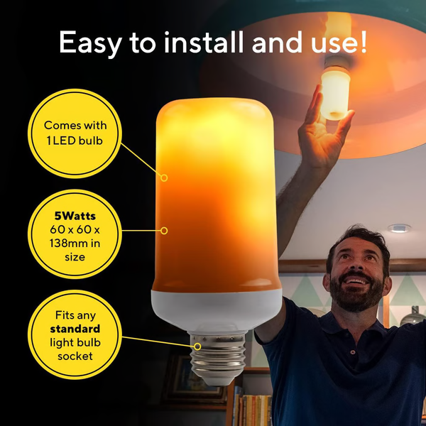 Warm Flicker LED Light Bulb